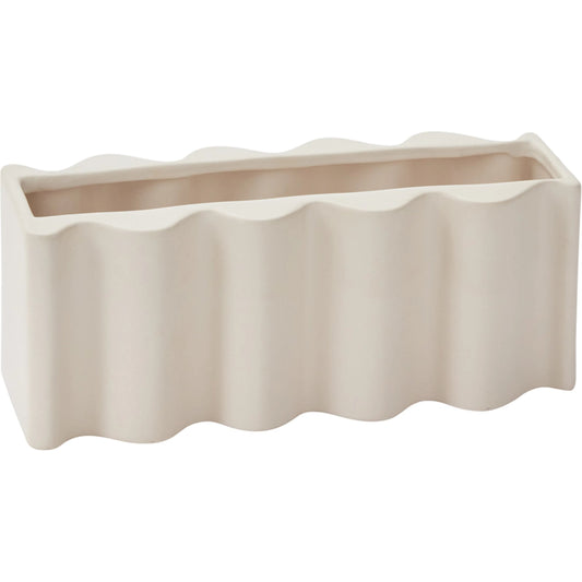 Movement Vase by Accent Decor in off-white. Made from ceramic in a unique style.
