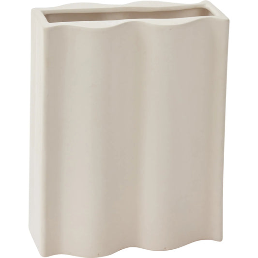 Movement Vase by Accent Decor in off-white. Made from ceramic in a unique style.
