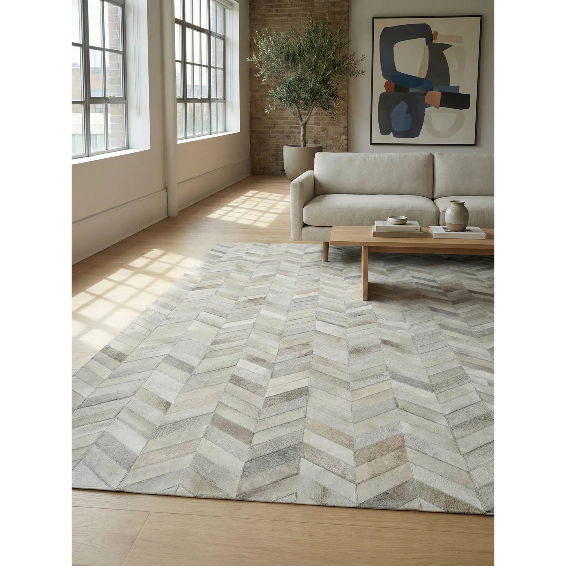 Natural Hide Rug by Exquisite Rugs. Made from leather hide in a unique style.