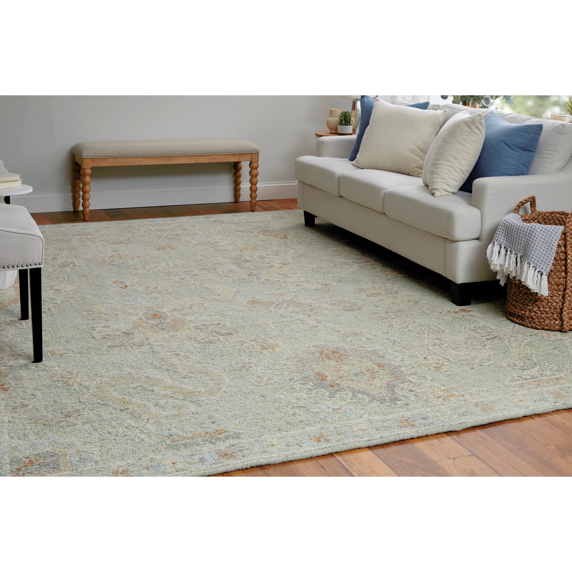 Grafton Traditional Ikat Rug - 69FNF by Feizy in gray, green, blue. Made from wool in a unique style.