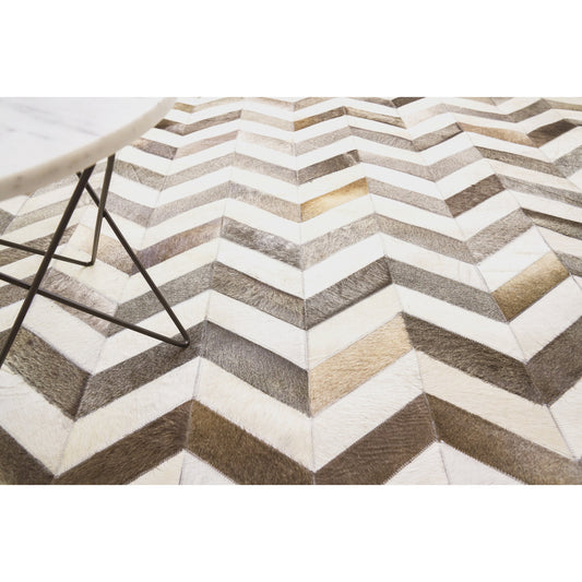 Natural Hide Rug - White, Gray by Exquisite Rugs in white, gray. Made from leather hide in a unique style.