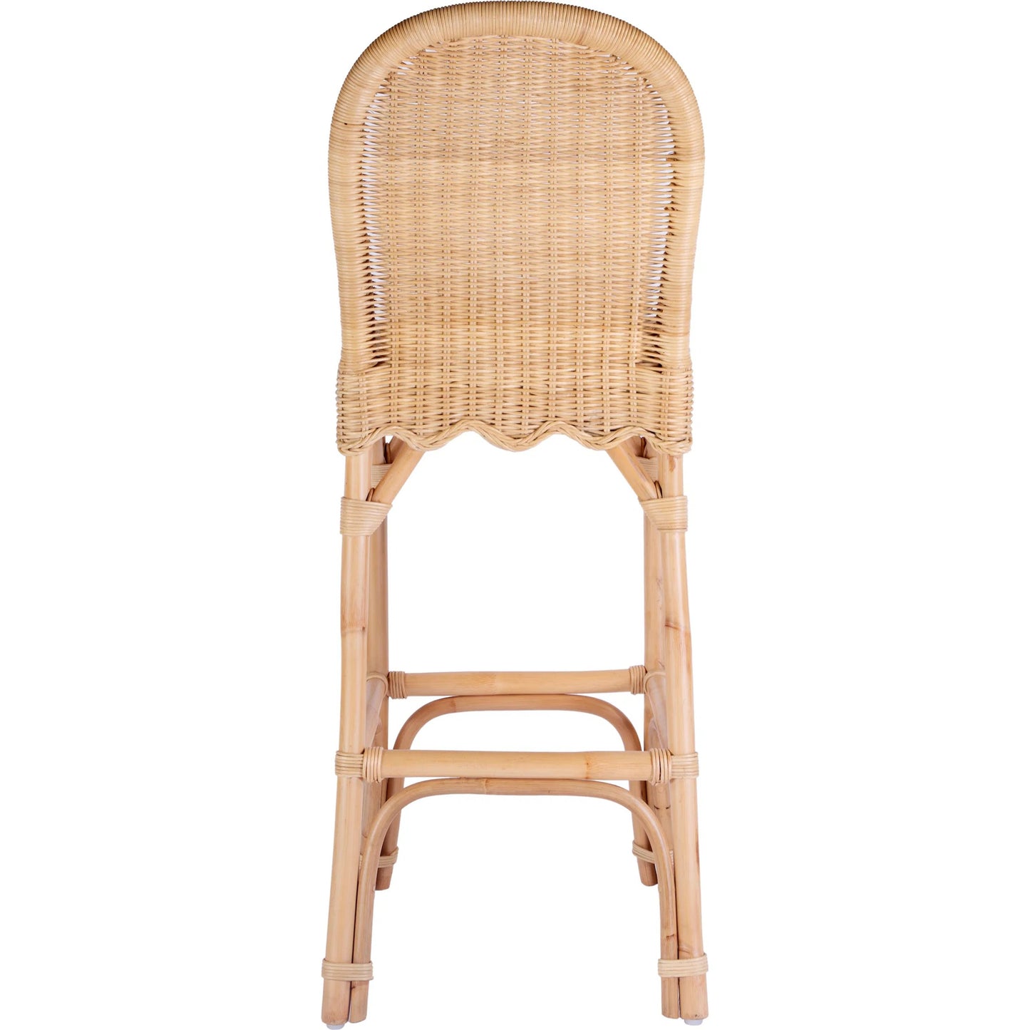 005 SI-2324896 | Additional Silo | Flora Scalloped Edge Bar Stool by Butler Specialty Company in light brown. Made from rattan, mahogany in a rustic style.