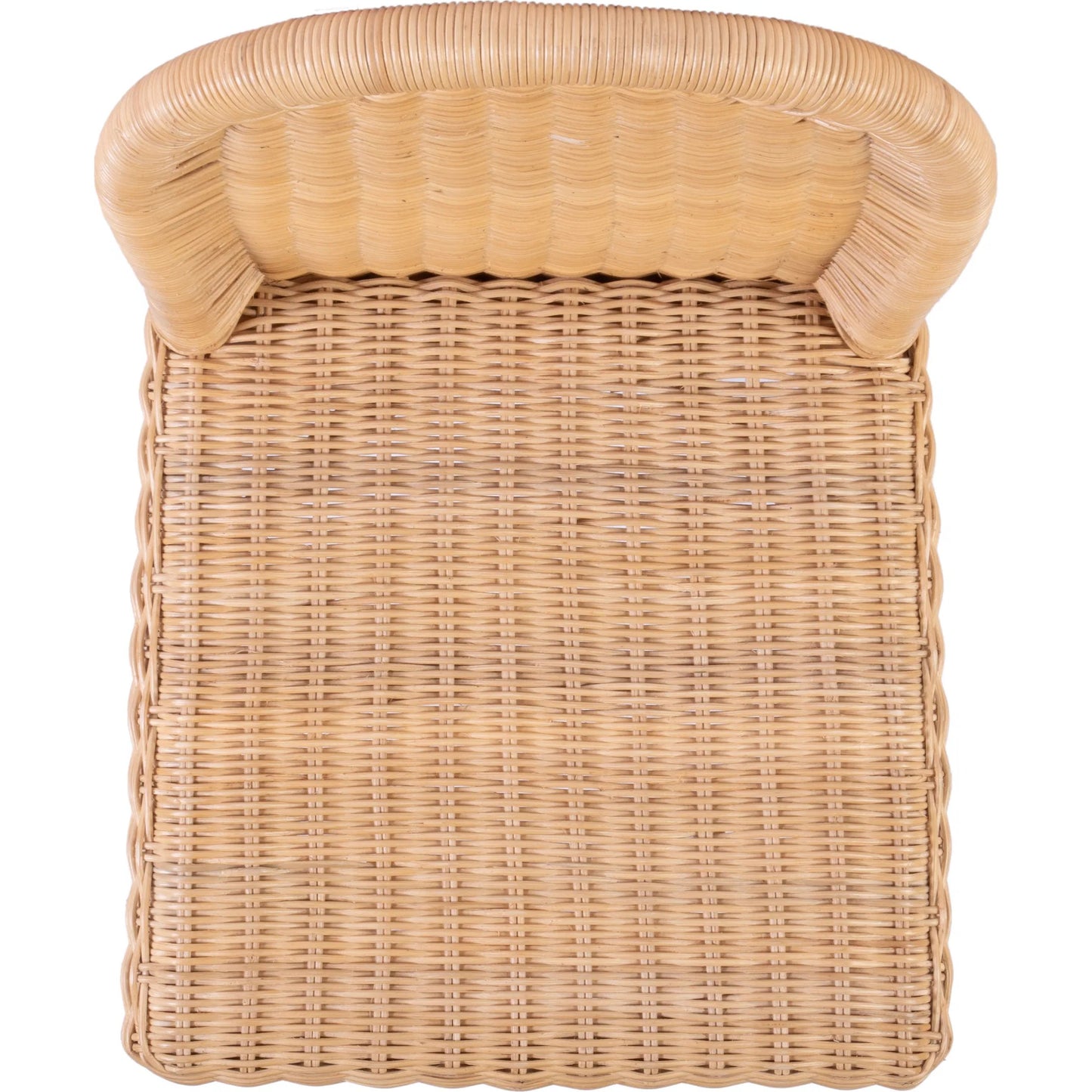 007 SI-2324896 | Closeup | Flora Scalloped Edge Bar Stool by Butler Specialty Company in light brown. Made from rattan, mahogany in a rustic style.