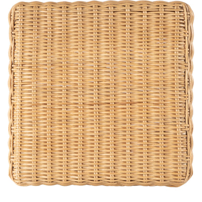 Flora Rattan Scalloped Counter Stool by Butler Specialty Company in light brown. Made from rattan, mahogany in a rustic style.