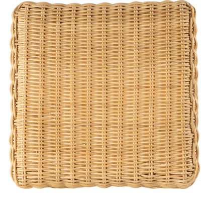 Flora Rattan Scalloped Bar Stool by Butler Specialty Company in light brown. Made from rattan, mahogany in a rustic style.