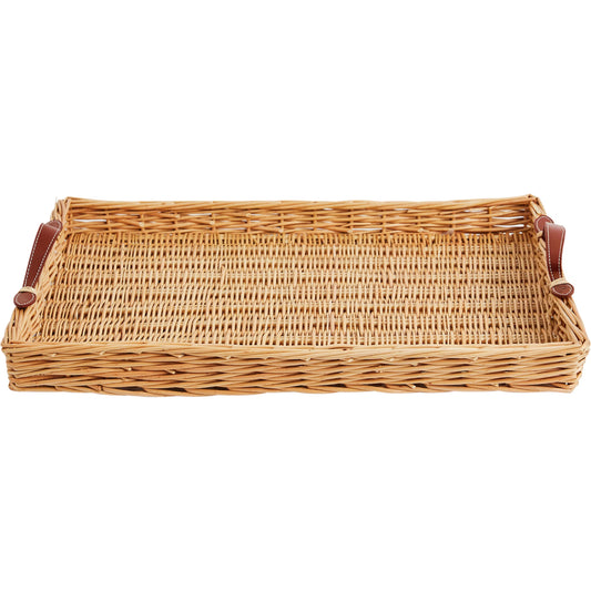 Island Tray by Chelsea House in tan. Made from rattan in a unique style.