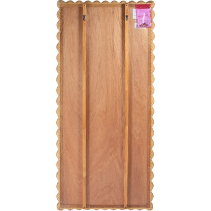 Flora Scalloped Floor Mirror by Butler Specialty Company in light brown. Made from plywood, rattan, glass in a rustic style.