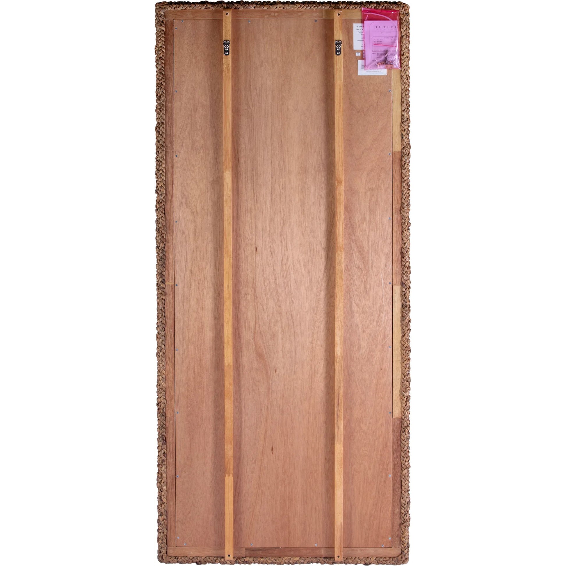 Gloucester Woven Water Hyacinth Floor Mirror by Butler Specialty Company in brown. Made from plywood, glass in a rustic style.