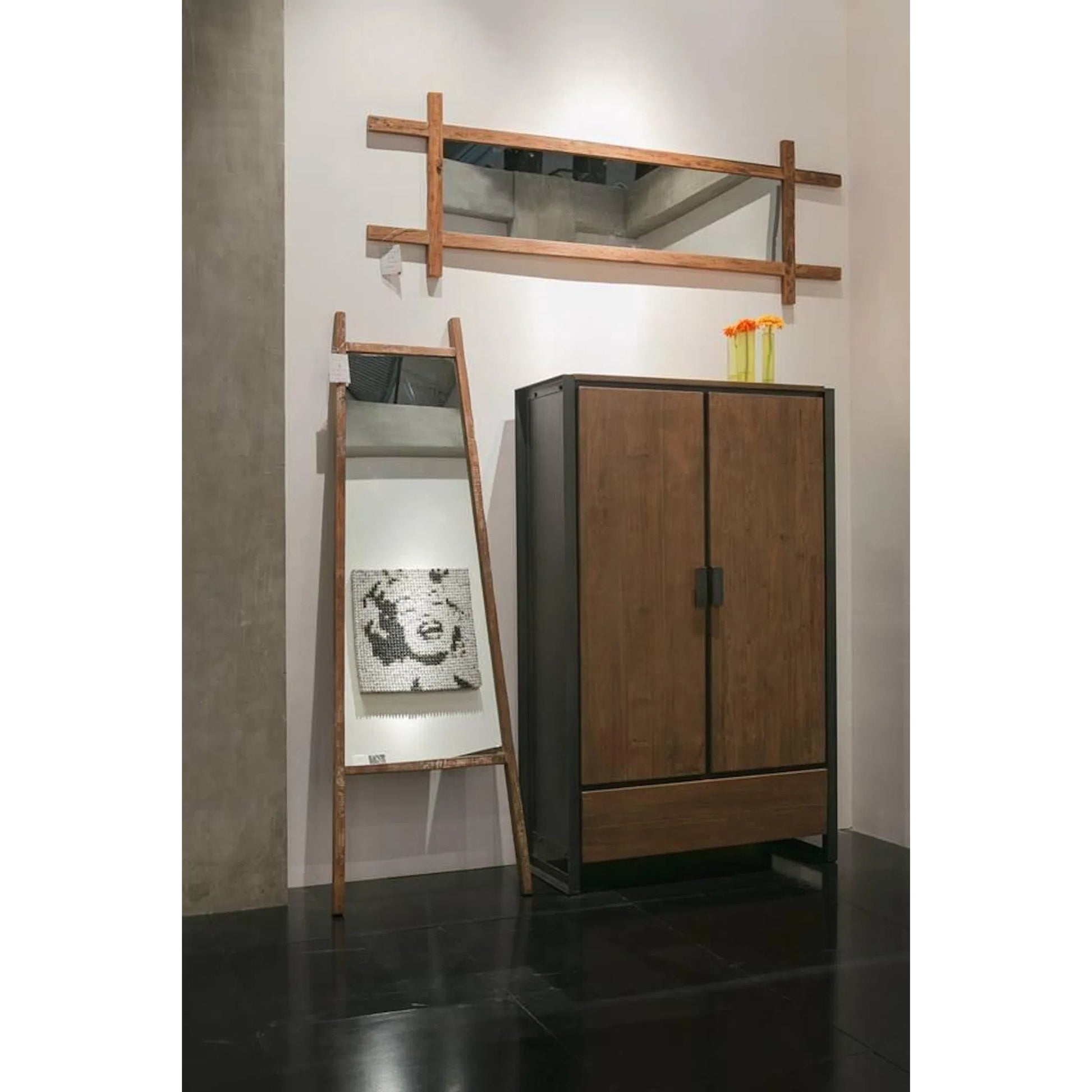 D-Bodhi Beau Mirror by LH Imports in natural. Made from reclaimed teak in a unique style.