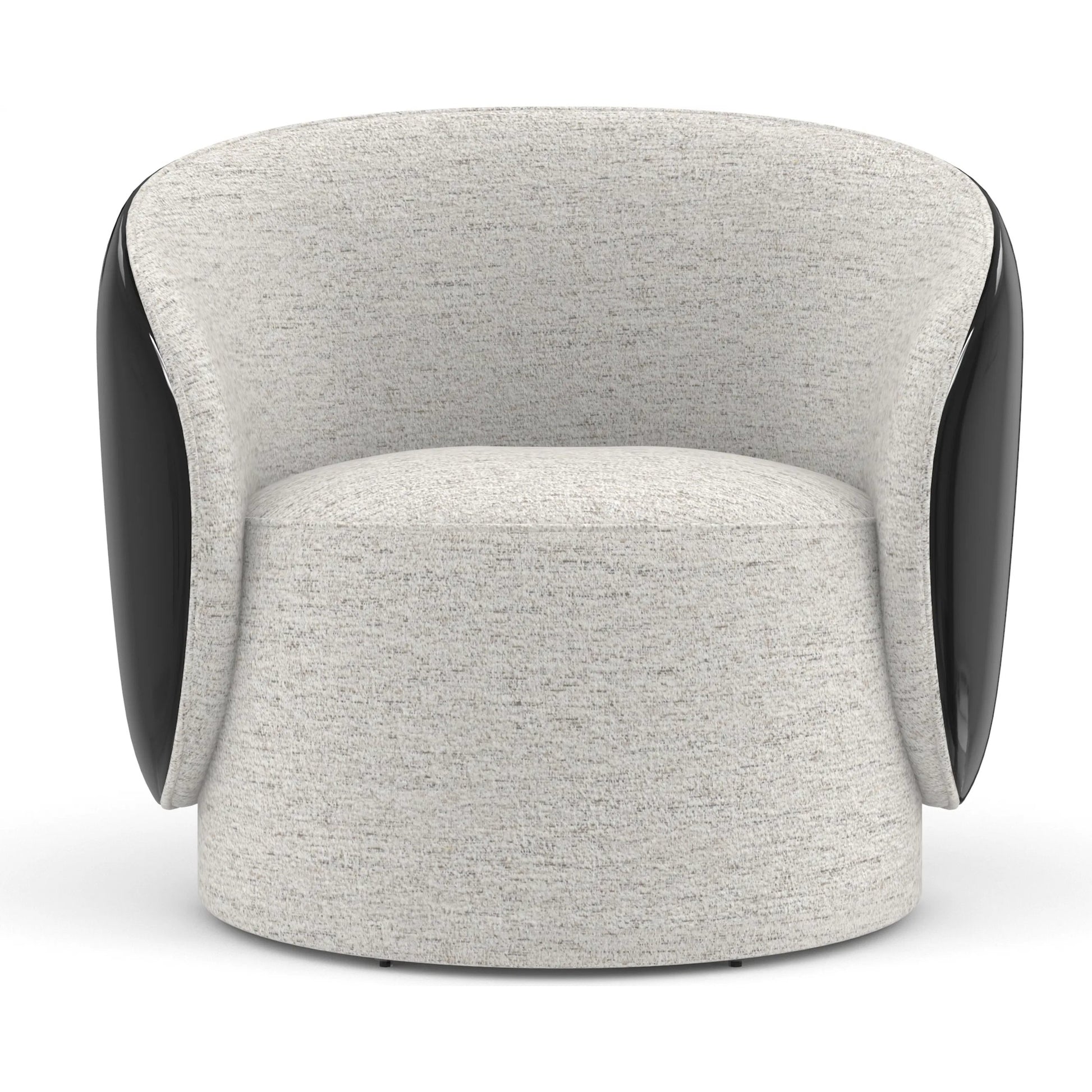 Cuff Swivel Chair by Caracole in ivory and piano black. Made from unique in a modern style.