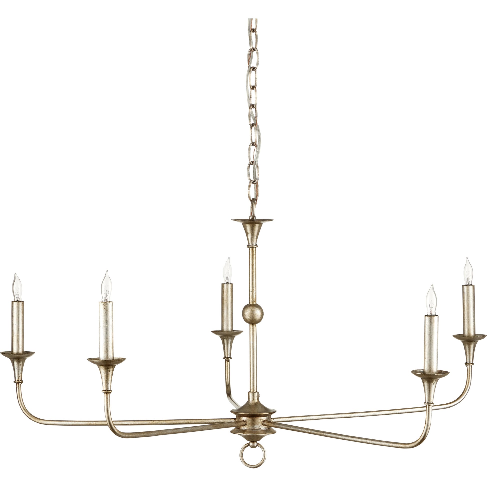 Nottaway Chandelier by Currey and Company. Made from wrought iron in a modern style.
