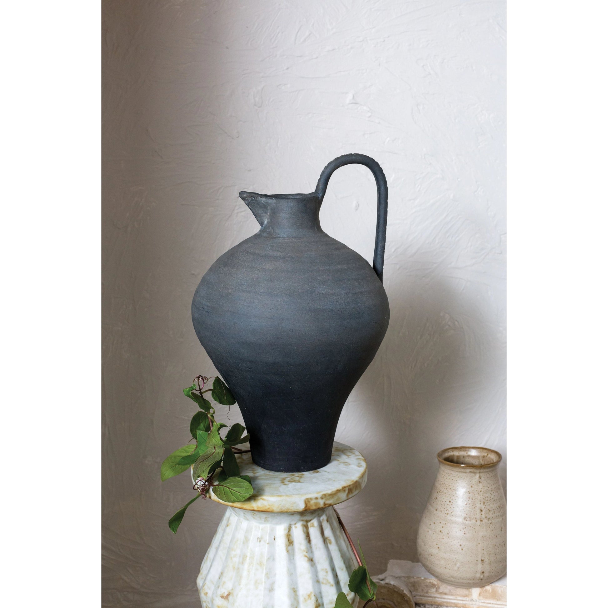 Ravine Jug by Accent Decor in brown. Made from ceramic in a modern style.