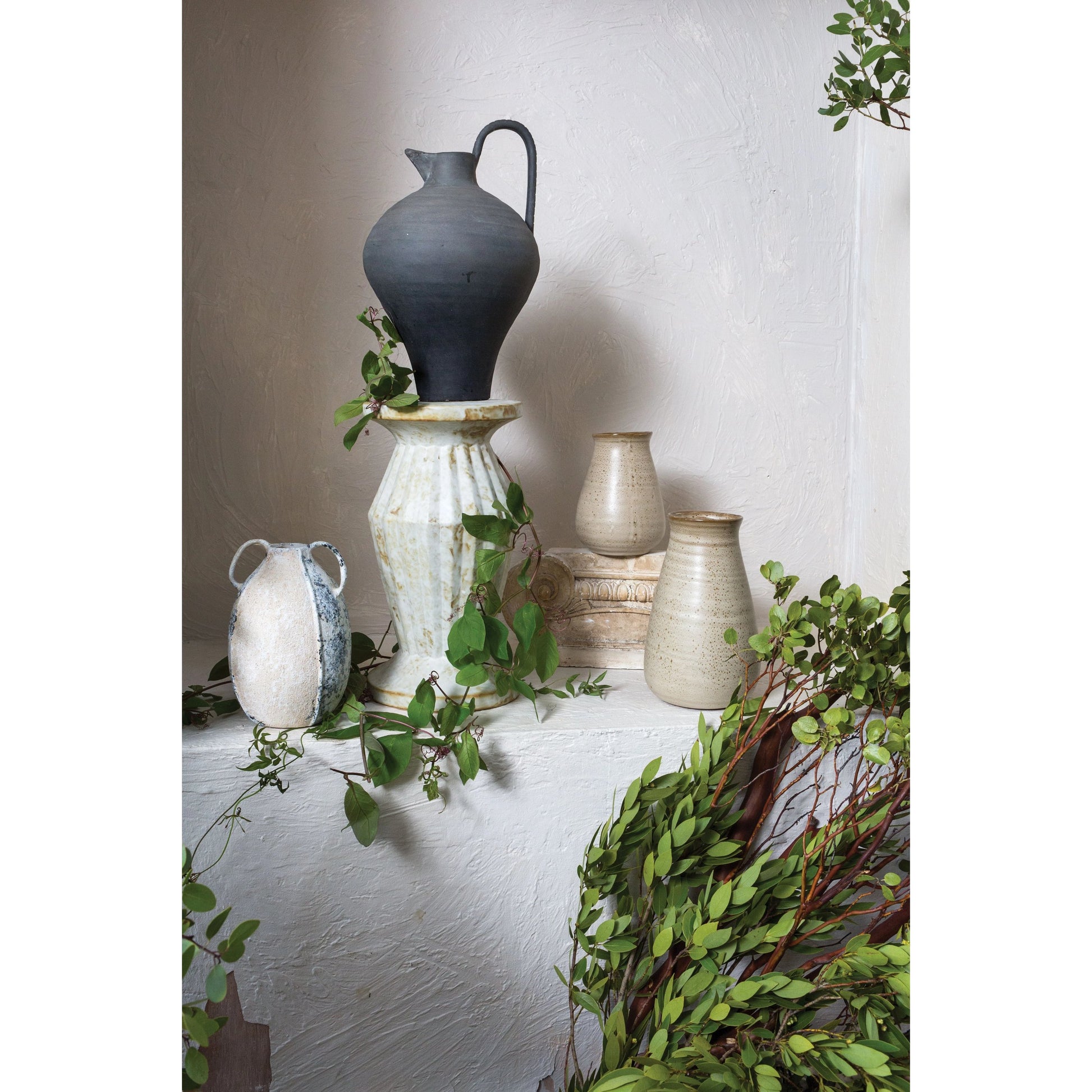 Ravine Jug by Accent Decor in brown. Made from ceramic in a modern style.