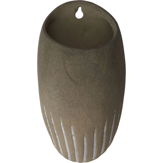 Tatcha Wallplant by Accent Decor in tan. Made from ceramic in a modern style.