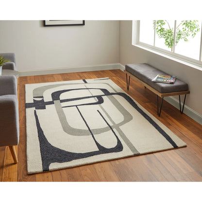 Maguire Transitional Rug - 8905F by Feizy in ivory, gray, black. Made from wool, nylon in a unique style.