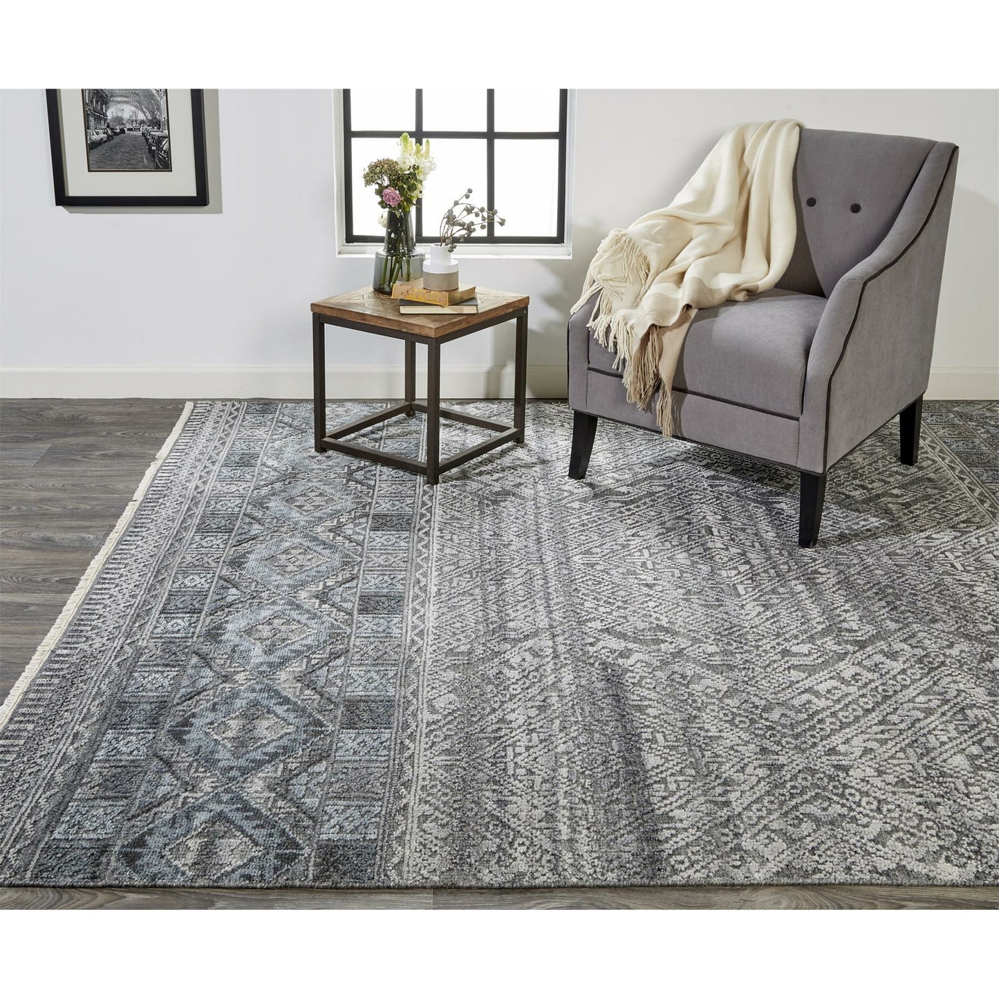 000 SI-1753207,SI-1753208,SI-1753215 | Primary Silo | Payton Transitional Diamond Rug - 6495F by Feizy. Made from viscose, wool in a unique style.