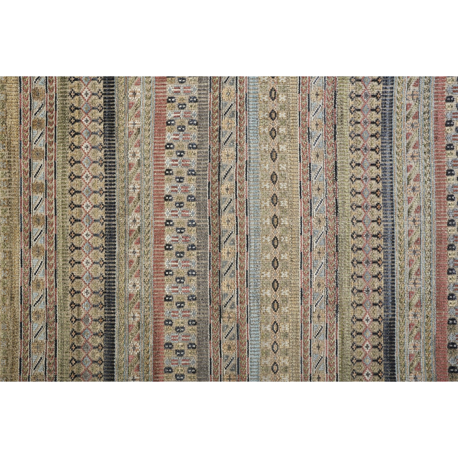 Payton Transitional Stripes Rug - 6498F by Feizy in tan, orange, blue. Made from viscose, wool in a unique style.