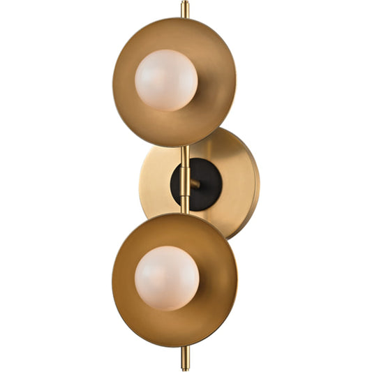Julien Bath Bracket by Hudson Valley in aged brass. Made from steel in a modern style.