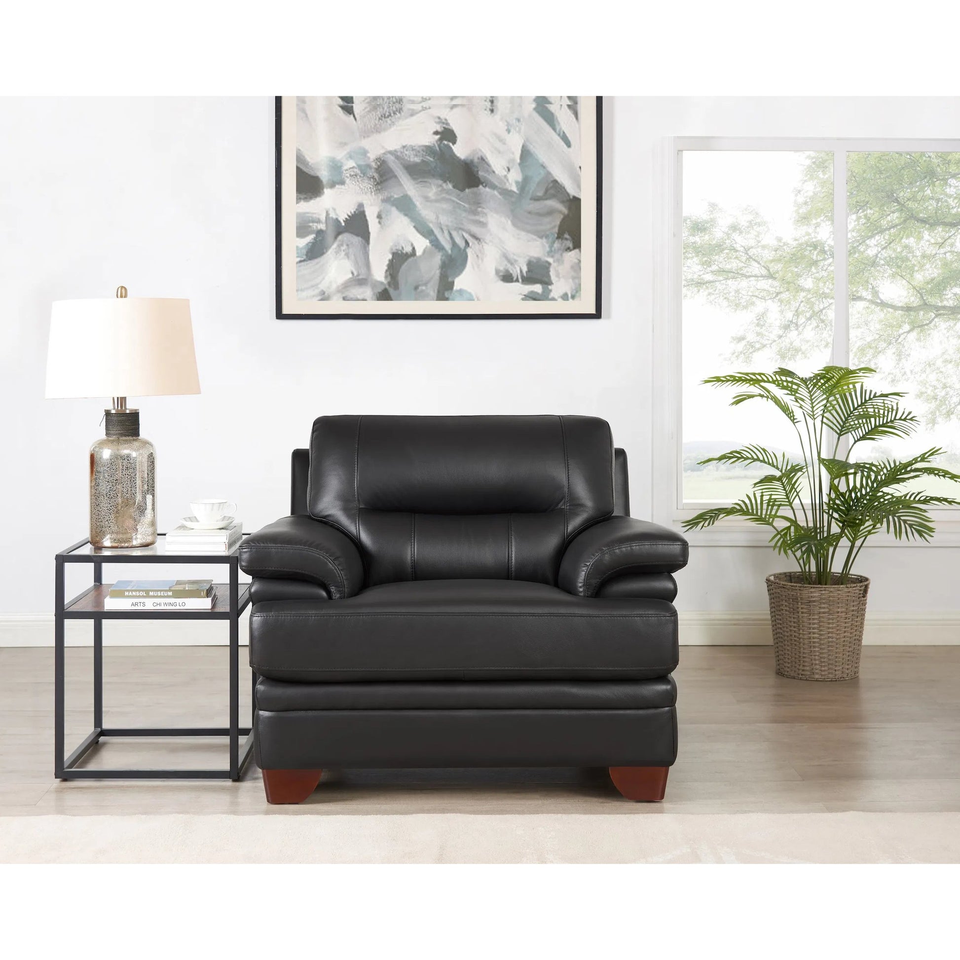 Luxor Chair by Hydeline in black. Made from leather in a modern style.