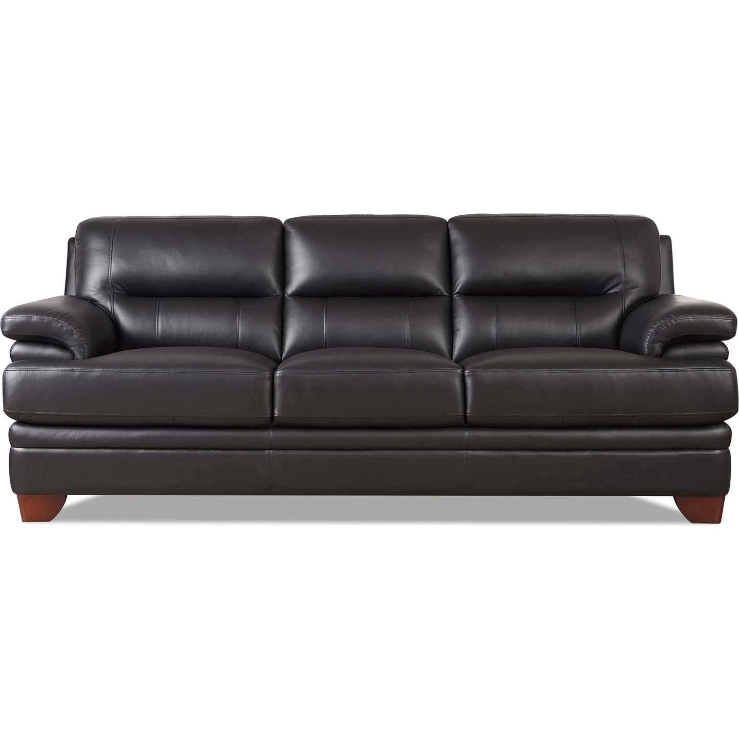 001 SI-2297543 | Primary Silo | Luxor Sofa by Hydeline in black. Made from leather in a traditional style.