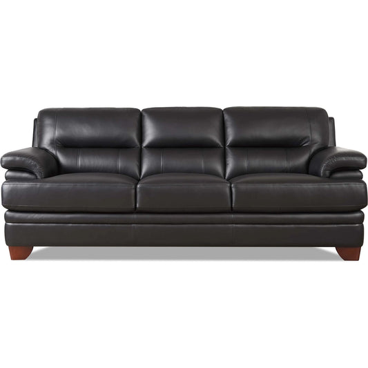 Luxor Sofa by Hydeline in black. Made from leather in a unique style.