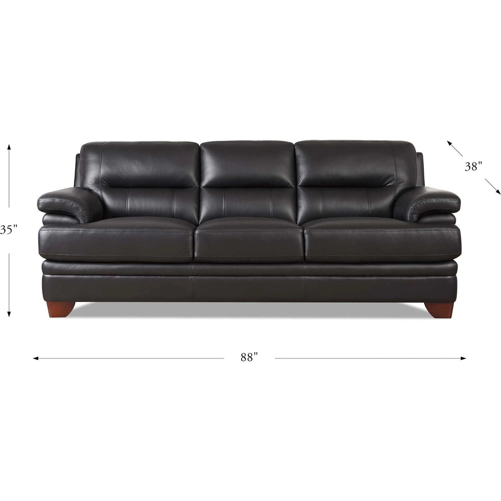 Luxor Sofa by Hydeline in black. Made from leather in a traditional style.