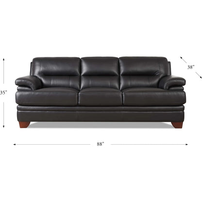 Luxor Sofa by Hydeline in black. Made from leather in a traditional style.