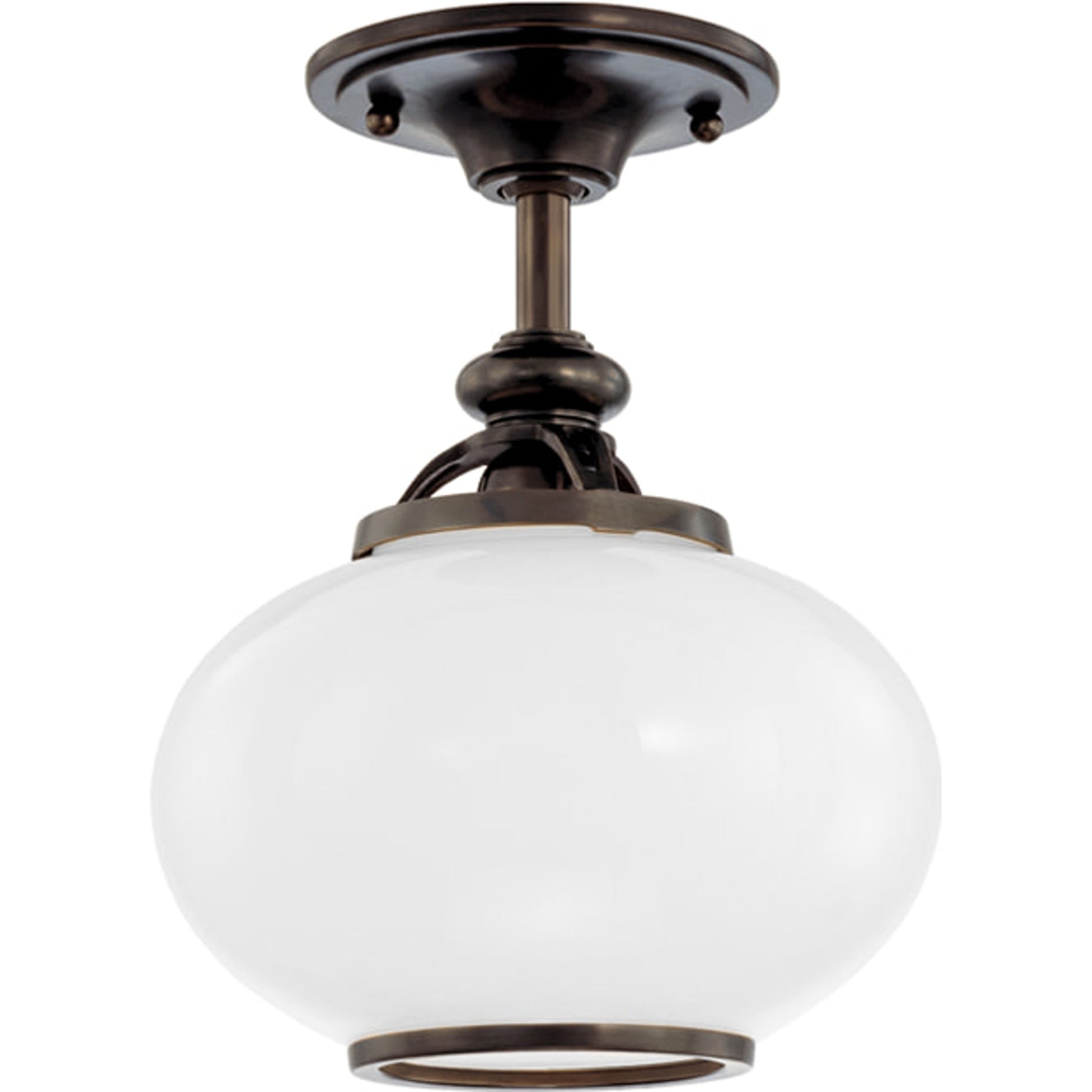 Canton Semi Flush by Hudson Valley in old bronze. Made from brass in a traditional style.