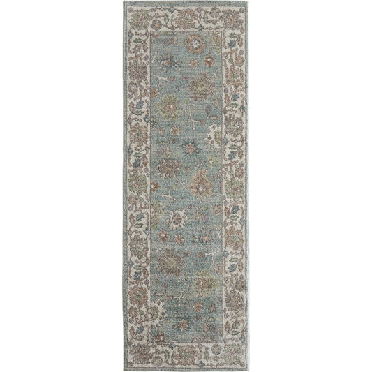 Dartmouth Transitional & Botanical Rug - DRT39QNF by Feizy in blue, ivory, brown. Made from polypropylene in a unique style.