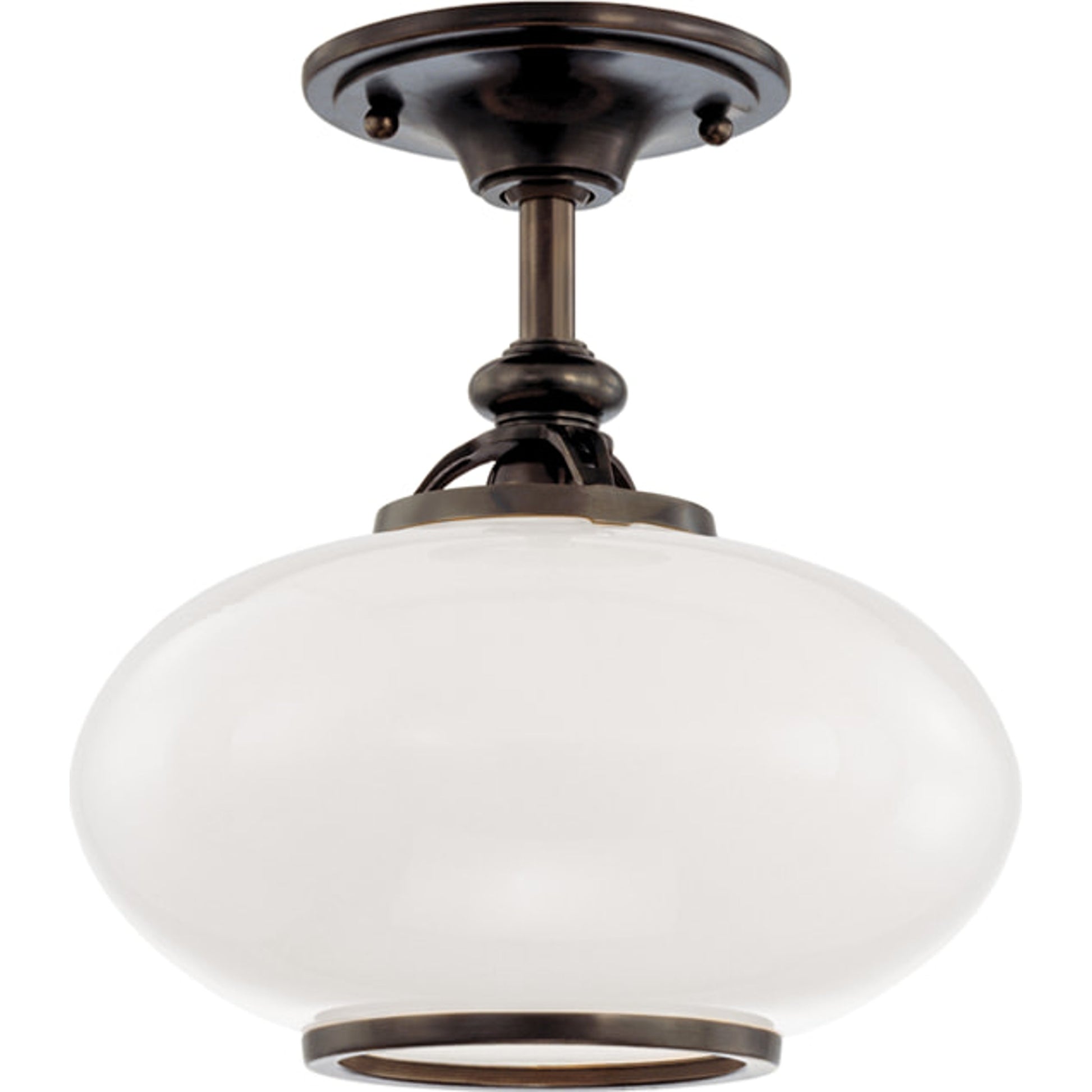 Canton Semi Flush by Hudson Valley in old bronze. Made from brass in a traditional style.