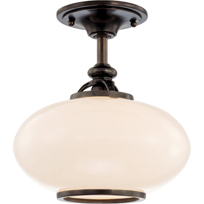 Canton Semi Flush by Hudson Valley in old bronze. Made from brass in a traditional style.