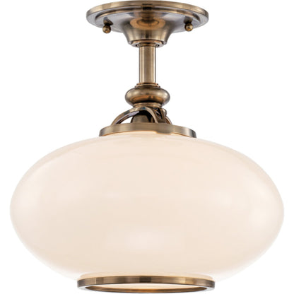 Canton Semi Flush by Hudson Valley in old bronze. Made from brass in a traditional style.