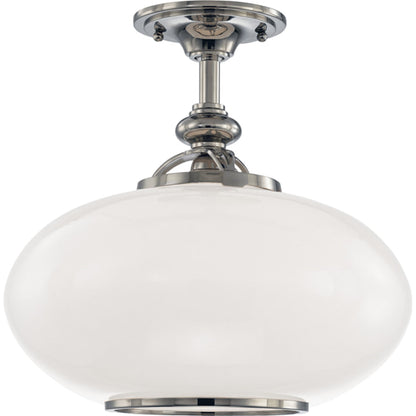 Canton Semi Flush by Hudson Valley in old bronze. Made from brass in a traditional style.
