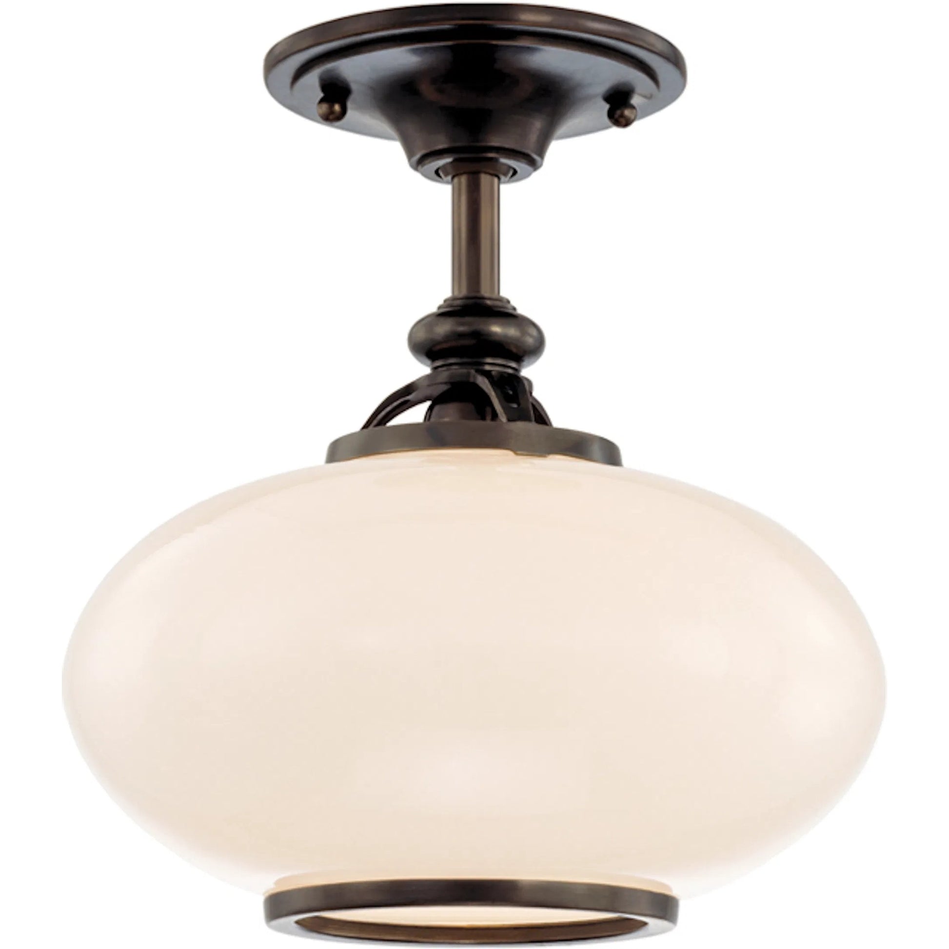 Canton Semi Flush by Hudson Valley in old bronze. Made from brass in a traditional style.