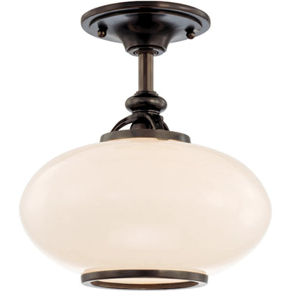 Canton Semi Flush by Hudson Valley in old bronze. Made from brass in a traditional style.