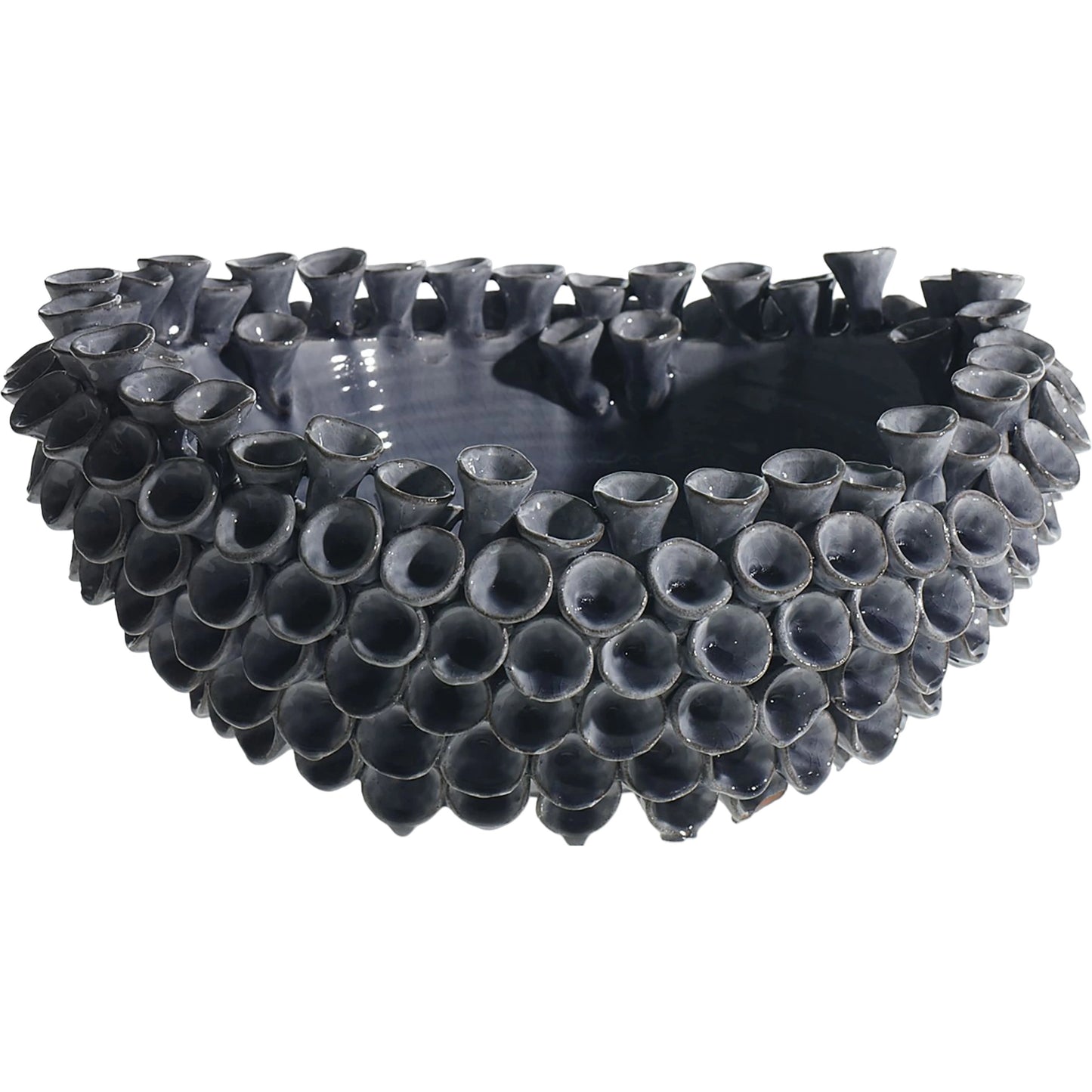001 SI-2084410 | Primary Silo | Iris Bowl by Accent Decor in dark-blue. Made from ceramic in a modern style.