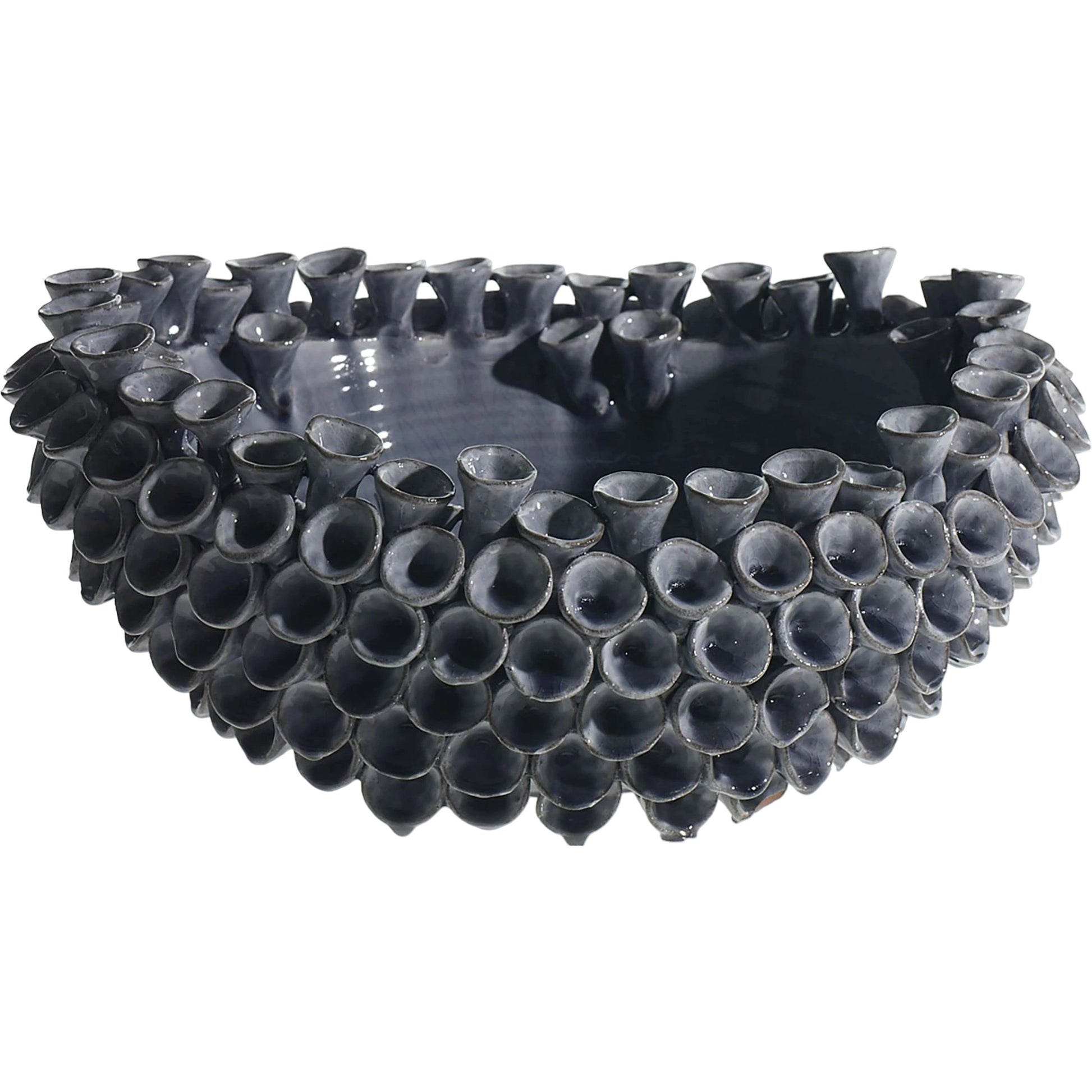 Iris Bowl by Accent Decor in dark-blue. Made from ceramic in a modern style.