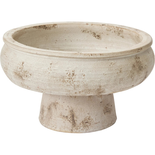 Garance Footed Bowl by Accent Decor in grey. Made from ceramic in a unique style.