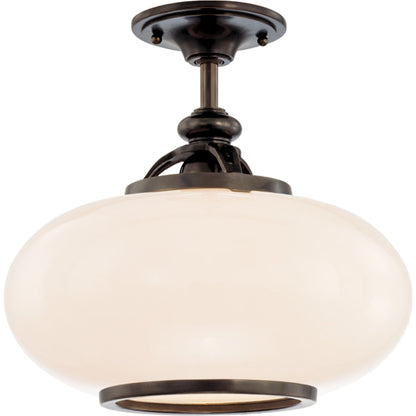 Canton Semi Flush by Hudson Valley in old bronze. Made from brass in a traditional style.