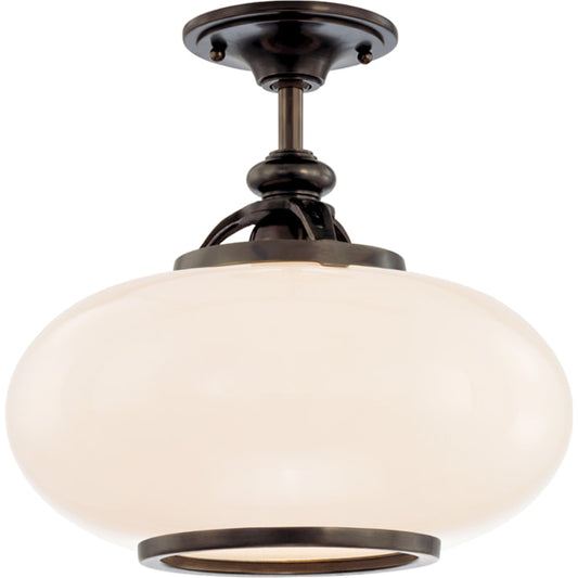 Canton Semi Flush by Hudson Valley in old bronze. Made from brass in a traditional style.