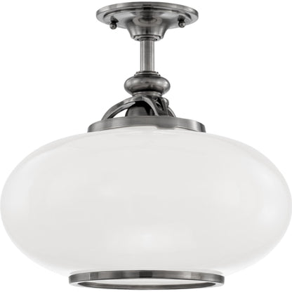 Canton Semi Flush by Hudson Valley in old bronze. Made from brass in a traditional style.