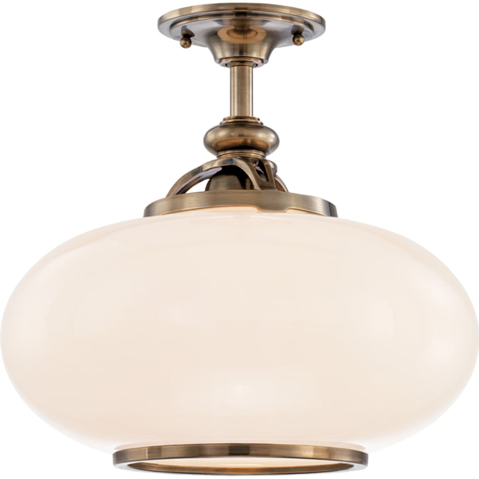 Canton Semi Flush by Hudson Valley in old bronze. Made from brass in a traditional style.