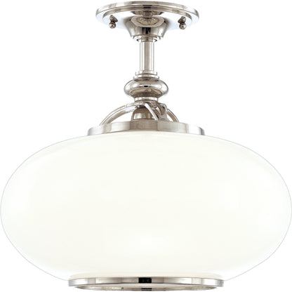 Canton Semi Flush by Hudson Valley in old bronze. Made from brass in a traditional style.