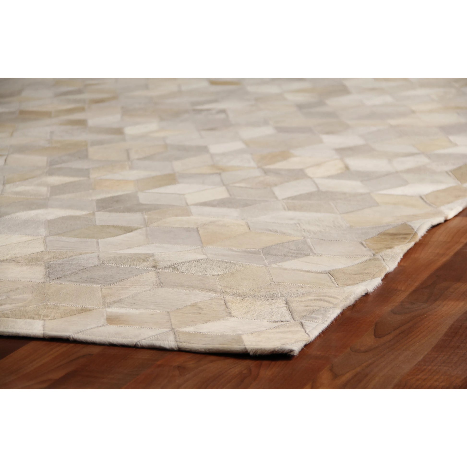 Natural Hide 9816 Rug by Exquisite Rugs in ivory. Made from leather hide in a unique style.