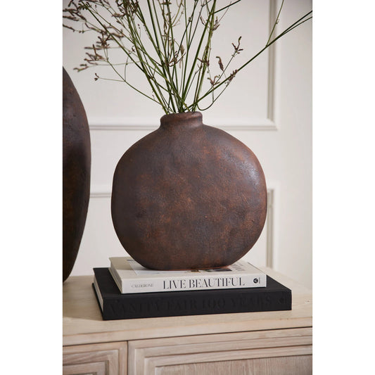 Fernando Vase by Accent Decor in brown. Made from ceramic in a unique style.