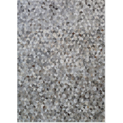 Natural Hide 9817 Rug by Exquisite Rugs in silver. Made from leather hide in a unique style.