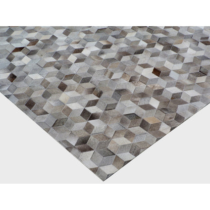 Natural Hide 9817 Rug by Exquisite Rugs in silver. Made from leather hide in a unique style.