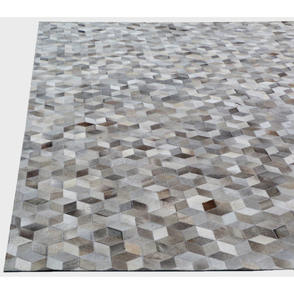 Natural Hide 9817 Rug by Exquisite Rugs in silver. Made from leather hide in a unique style.