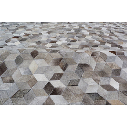 Natural Hide 9817 Rug by Exquisite Rugs in silver. Made from leather hide in a unique style.