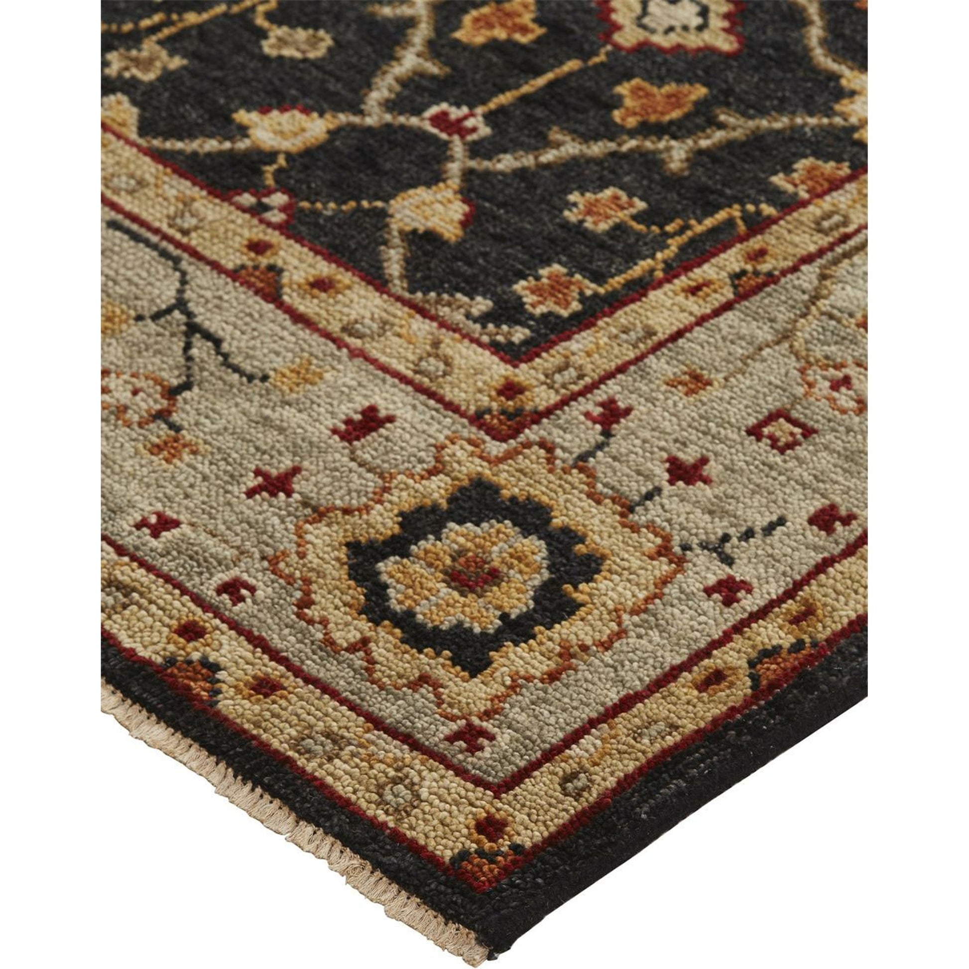 Carrington Traditional Oriental Rug - 6500F by Feizy in black, gold, gray. Made from wool in a unique style.